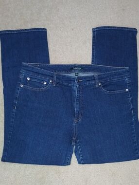 Lauren Ralph Lauren Straight-Leg Dark Blue Jeans Women's 16